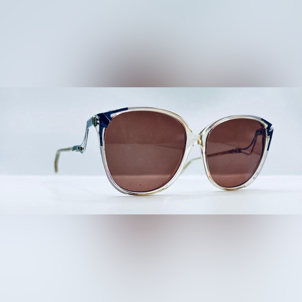 Vintage Lynn Blue Translucent Round Sunglasses Frames